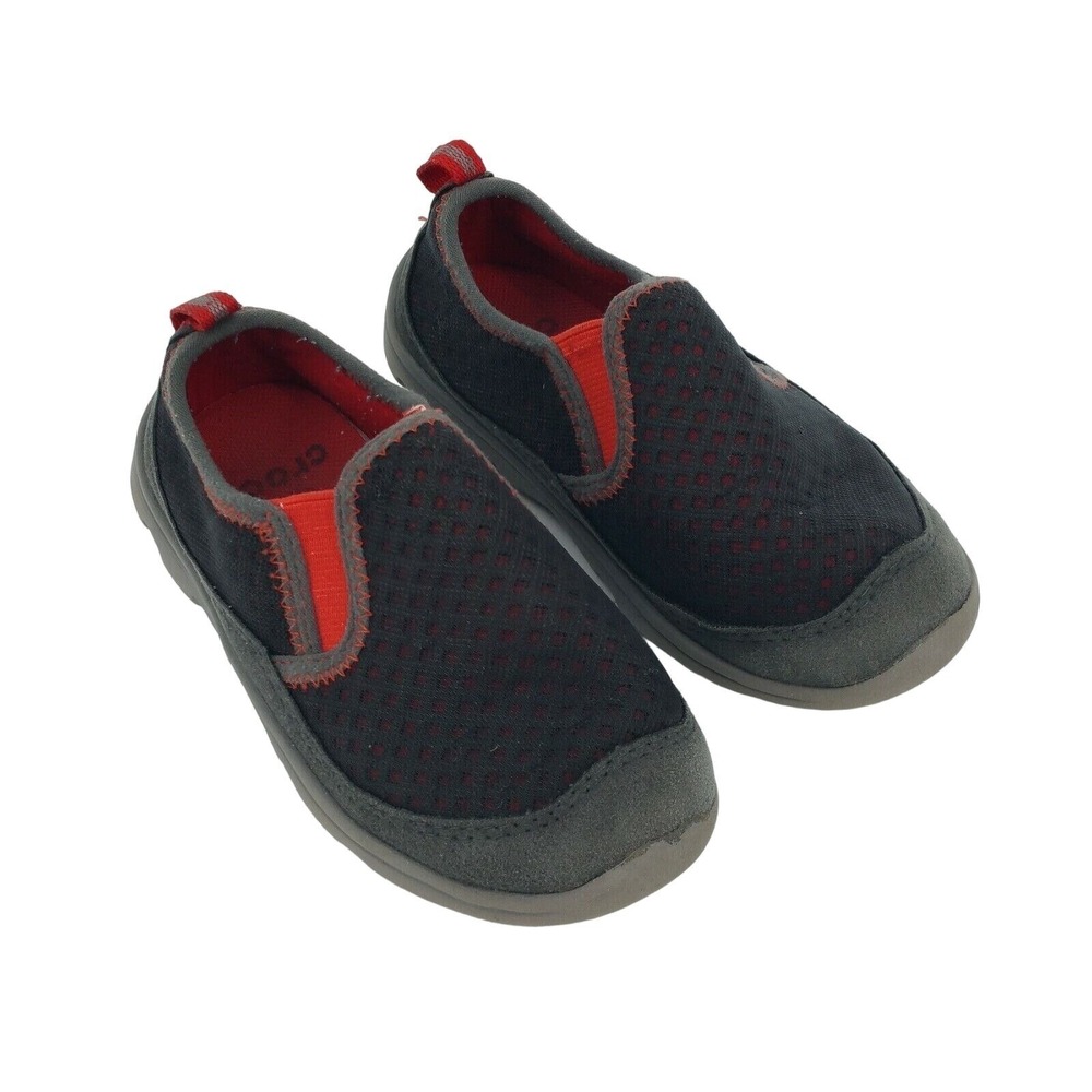 Crocs Kids Slip On Shoes Black Red Mesh Toddler Size C10 Duet Sport